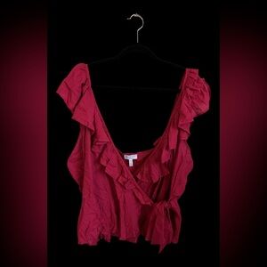 NWT Sofia Vigara Jeans Ruffle Wrap Top XXXL